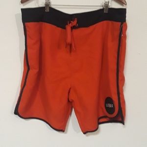 NEW HOT TOPIC RED W/ BLK BORDER XL LOSER SHORTS